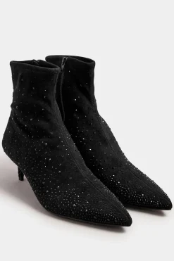 Diamante Heeled Boots In Standard Fit