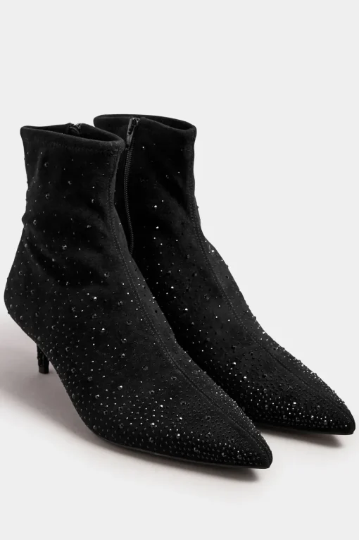 Diamante Heeled Boots In Standard Fit