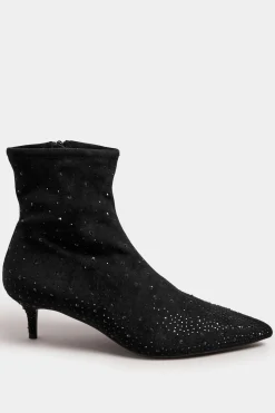 Diamante Heeled Boots In Standard Fit