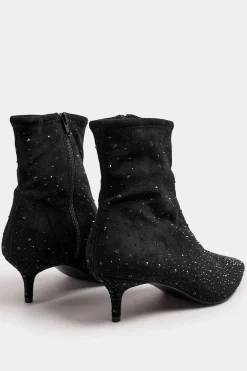 Diamante Heeled Boots In Standard Fit