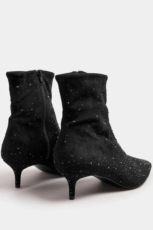 Diamante Heeled Boots In Standard Fit