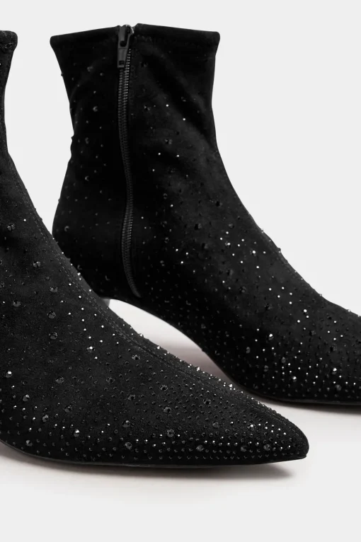 Diamante Heeled Boots In Standard Fit