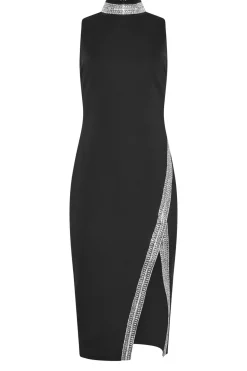 Diamante Trim Bodycon Dress