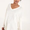 Diamante V Neck Jumper