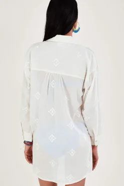 Diamond Embroidered Beach Shirt