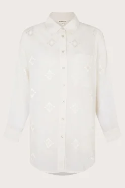 Diamond Embroidered Beach Shirt