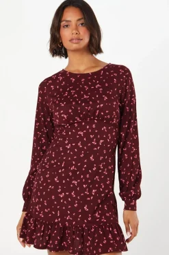 Ditsy Floral Frill Hem Mini Dress
