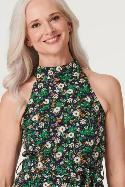 Ditsy Floral High Neck Jumpsuit