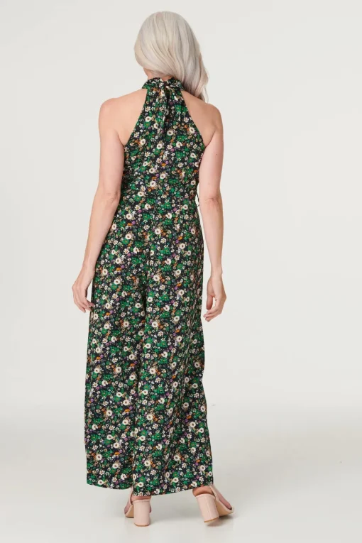 Ditsy Floral High Neck Jumpsuit