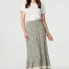 Ditsy Floral Lace Trim Maxi Skirt