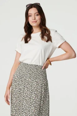 Ditsy Floral Lace Trim Maxi Skirt