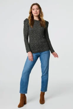 Ditsy Floral Ruffled Long Sleeve Top