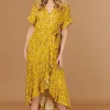 Ditsy Floral Short Sleeve Wrap Dress
