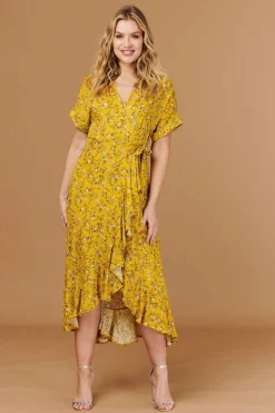Ditsy Floral Short Sleeve Wrap Dress