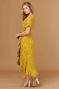 Ditsy Floral Short Sleeve Wrap Dress