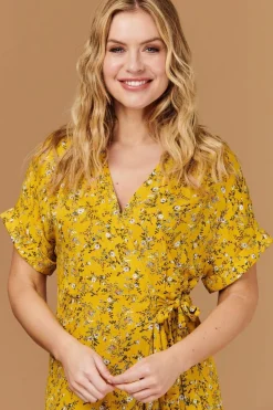 Ditsy Floral Short Sleeve Wrap Dress