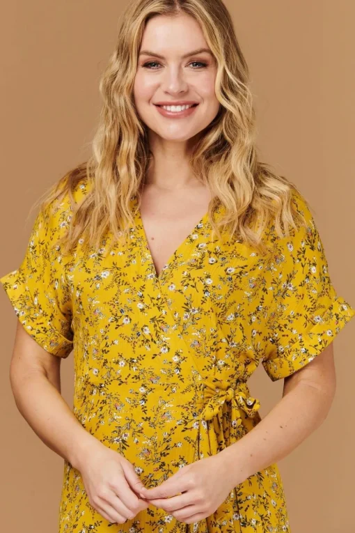 Ditsy Floral Short Sleeve Wrap Dress