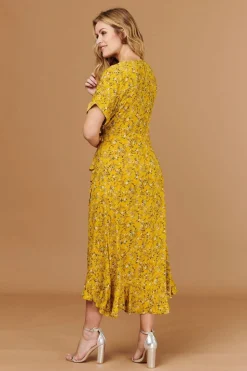 Ditsy Floral Short Sleeve Wrap Dress