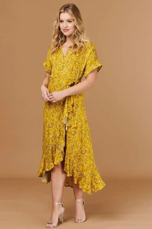Ditsy Floral Short Sleeve Wrap Dress