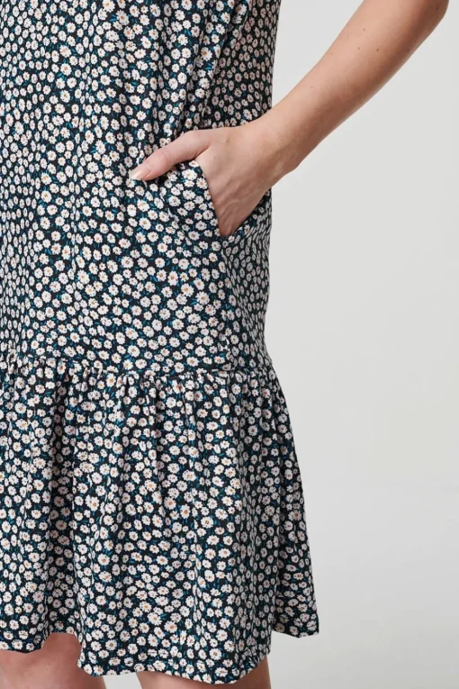 Ditsy Floral Short Tiered Dress