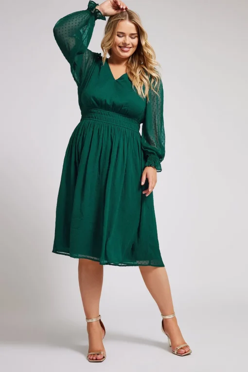 Dobby Midi Dress