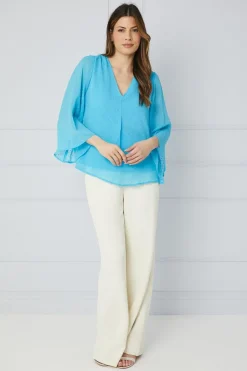 Dobby Pleat Detail Top