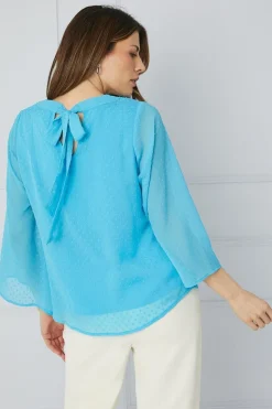 Dobby Pleat Detail Top