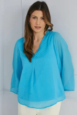 Dobby Pleat Detail Top