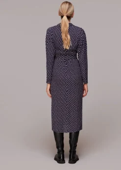 Dotted Spot Print Shirt Dress-
