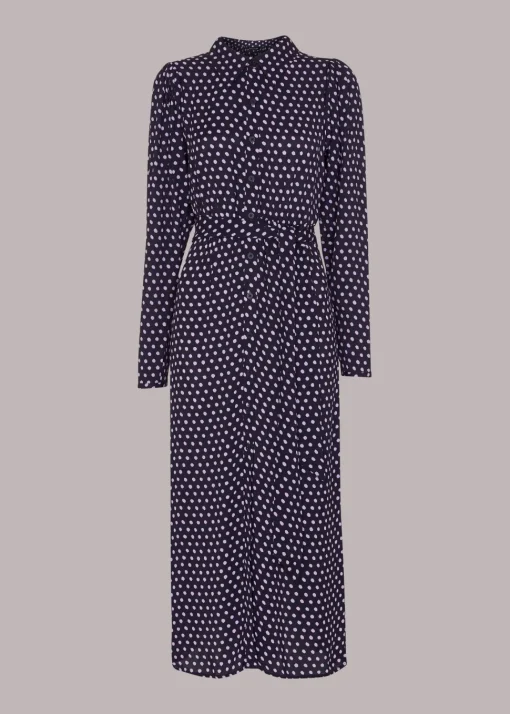 Dotted Spot Print Shirt Dress-