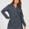 Double Breasted Short Trench Coat