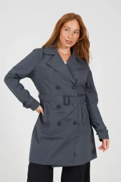 Double Breasted Short Trench Coat