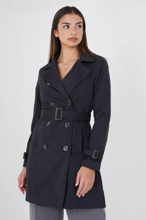Double Breasted Short Trench Coat