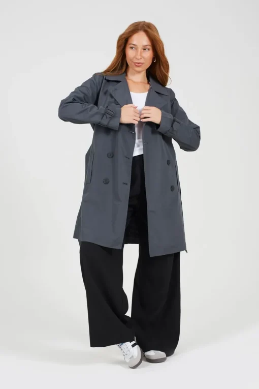 Double Breasted Short Trench Coat