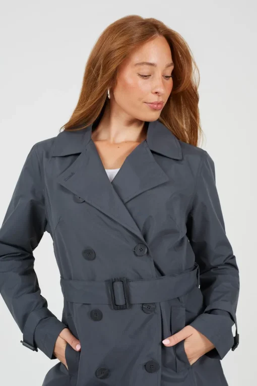 Double Breasted Short Trench Coat