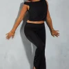 Double Layer Soft Touch Off Shoulder Top & Flare Trouser Co-ord