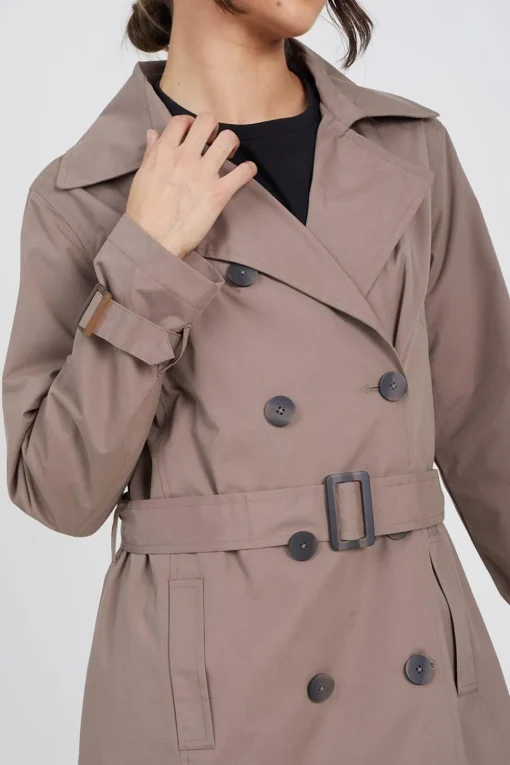Double-Breasted Longline Trench Coat