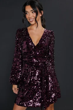 DP Luxe Sequin Wrap Mini Dress