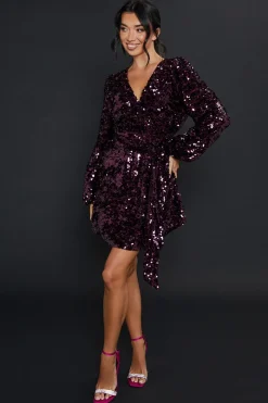 DP Luxe Sequin Wrap Mini Dress