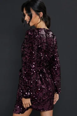 DP Luxe Sequin Wrap Mini Dress
