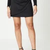 Drape Button Side Ponte Mini Skirt