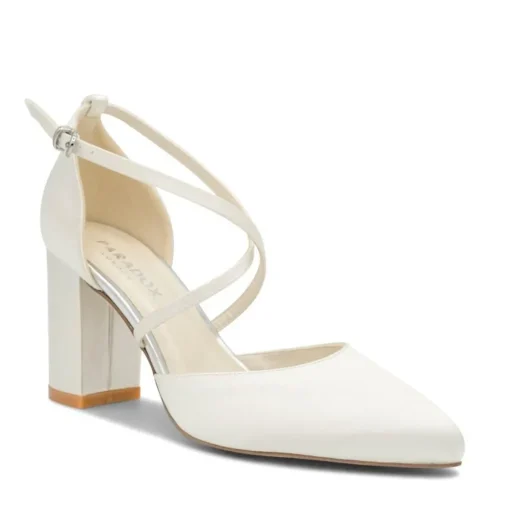 Dyeable satin 'Alysha' High Block Heel Court Shoes