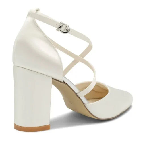 Dyeable satin 'Alysha' High Block Heel Court Shoes