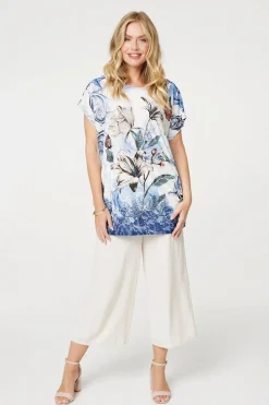 Embellished Floral Tunic Top