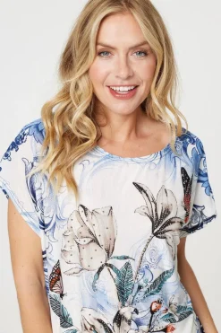 Embellished Floral Tunic Top