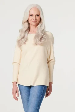 Embellished Long Sleeve Knit Top