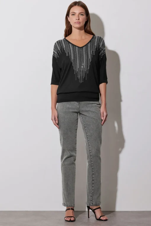 Embellished Neckline Top