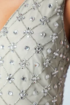 Embellished V Neck Two In One Bridesmaid Dress