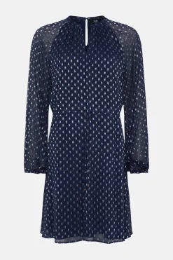 Embellished Viscose Satin Ruffle Midi Dress