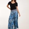 Embellished Waist Wide Leg Trouser